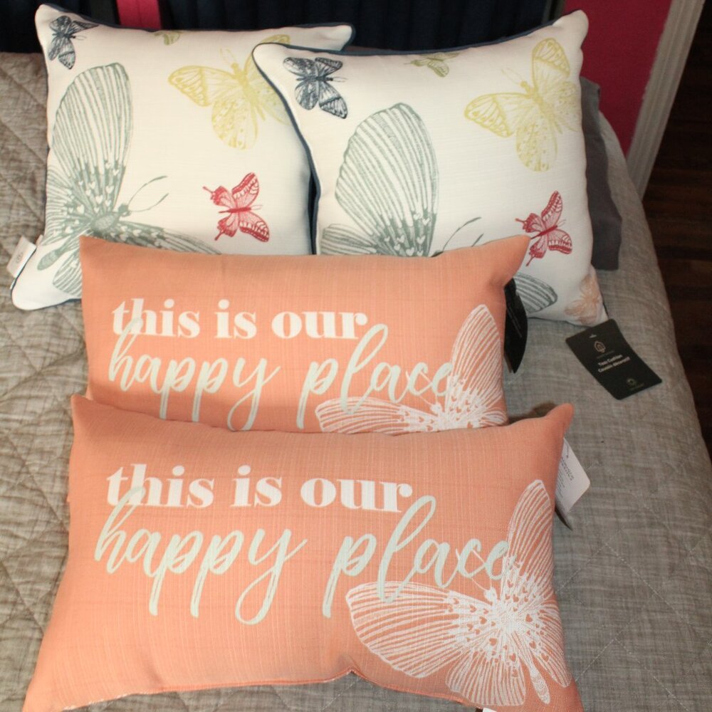 Decorative Cushion Set Of 4 New Butterfly Theme